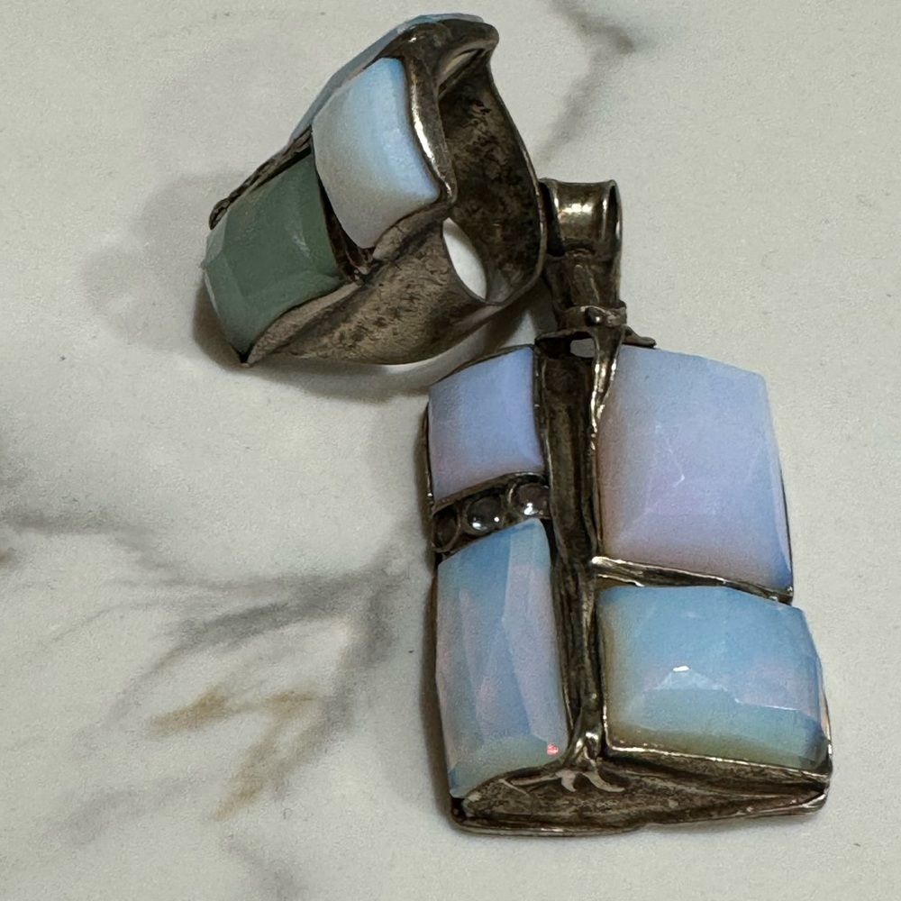 Sterling silver ring and pendant size 7